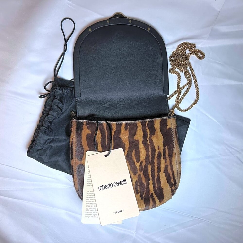 Roberto Cavalli European Collection Calf Hair Shoulder Bag With Deco Hardware - Picture 5 of 13